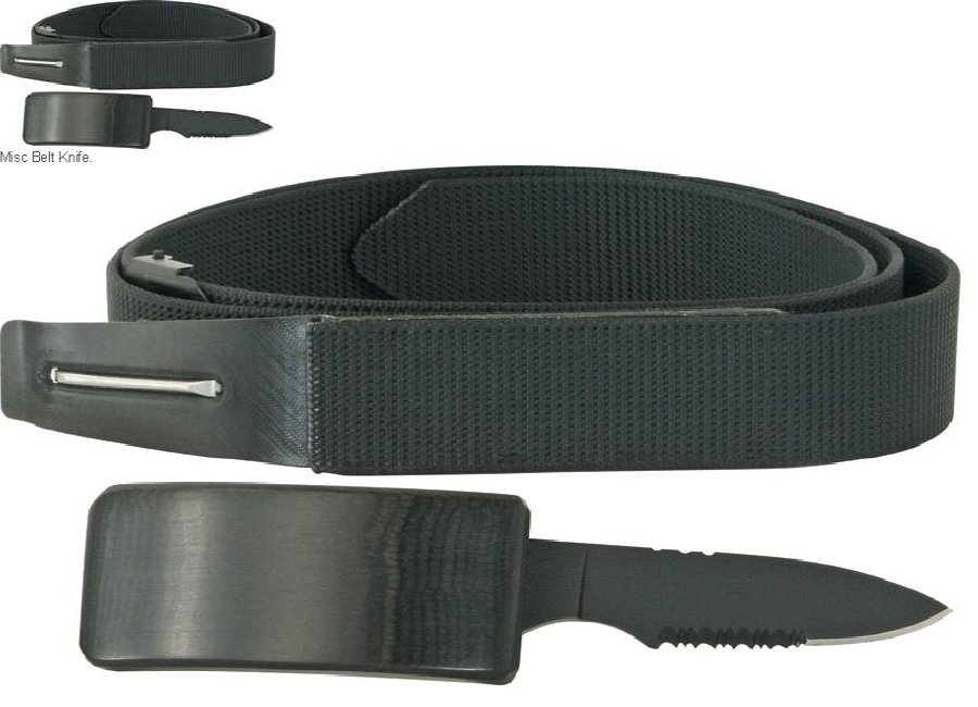 BLACK WEB Buckle Belt with Hidden knife large