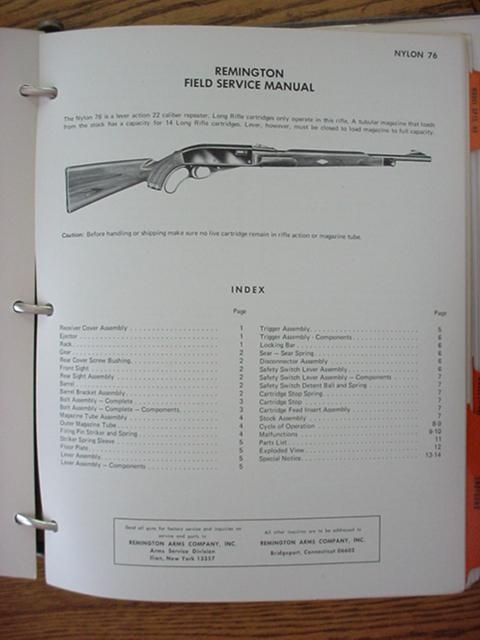 remington nylon 76 parts manual