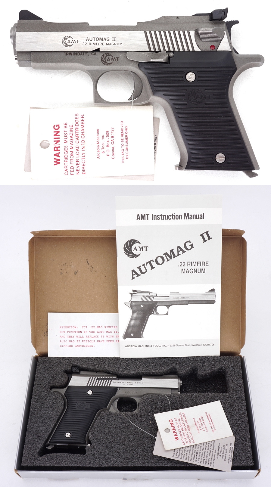 Amt Automag Ii 22 Magnum Compact Semiauto Stainless Target Pistol Lnib For Sale At Gunauction 0269