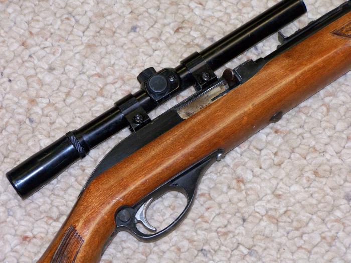 MARLIN GLENFIELD MODEL 60 22 CALIBER, SEMI AUTO, TUBE FED, TASCO 4X