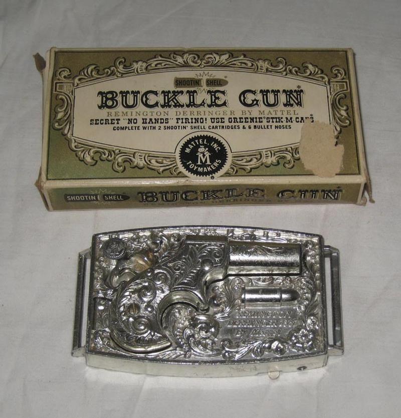 MATTEL SHOOTIN SHELL BUCKLE CAP GUN NM/MIB