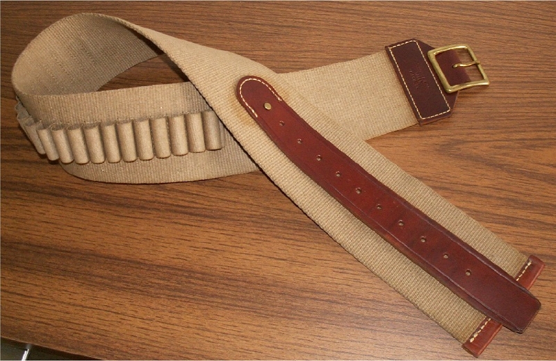45 caliber leather & canvas cartridge belt For Sale at www.waterandnature.org - 10705348