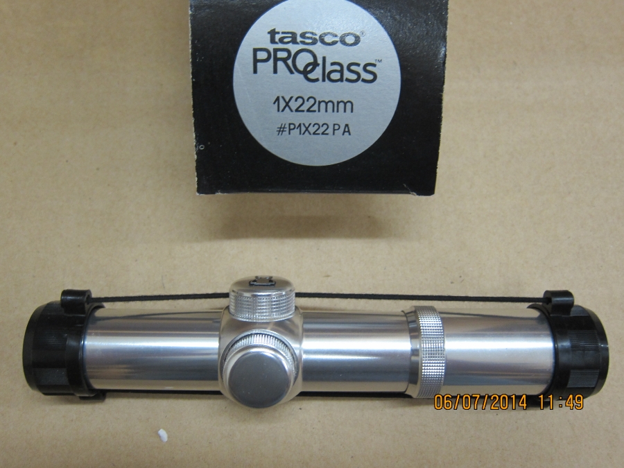 Tasco pro class pistol scope 1x22mm ss finish for sale at gunauction