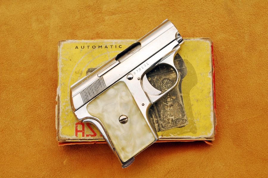 Astra Model Cub Pocket Auto Caliber 6.35 25 Acp Semi Auto Pistol Nickel ...