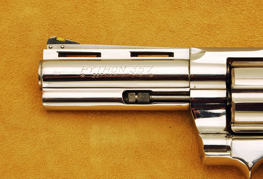 Colt model python caliber 357 magnum ctg 4 inch barrel nickel plated