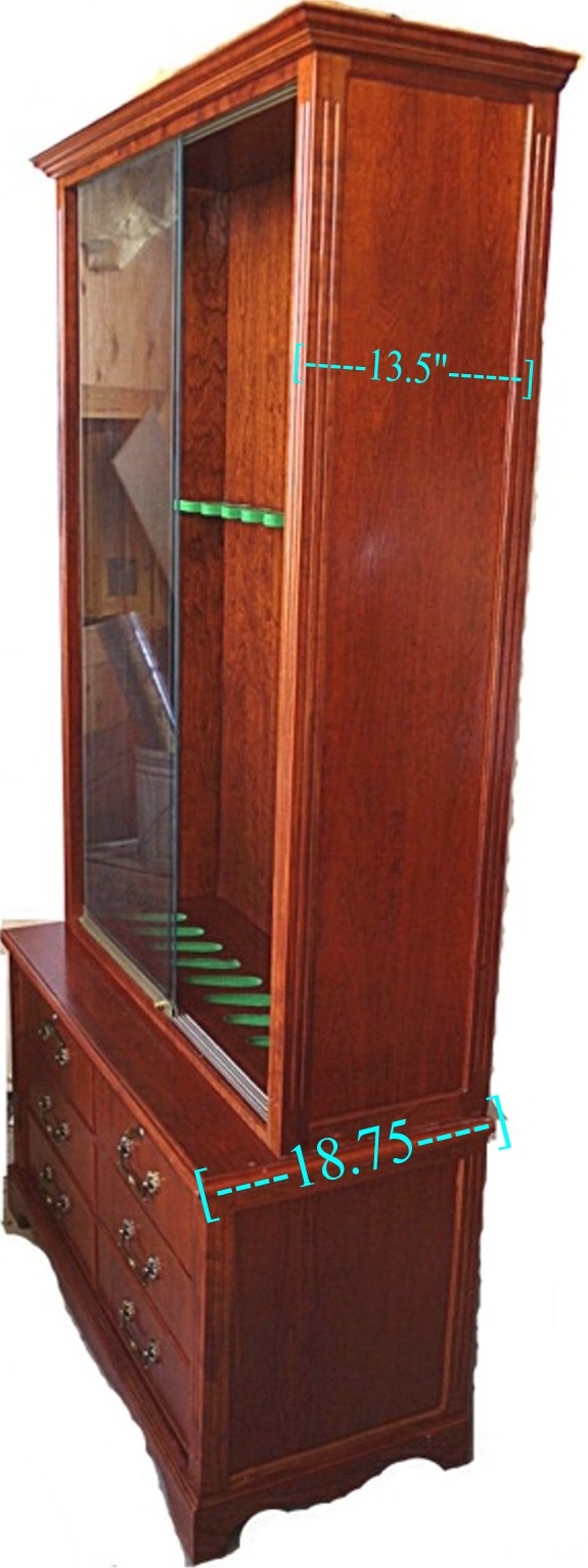 Gun Display Cabinet , Cherry, 10 Guns, 6 Drawer For Sale ...