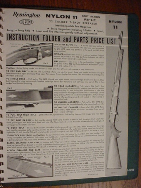 ORIGINAL Remington NYLON 11 instruction manual - Picture 1