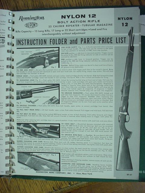 Remington Nylon 12 Original Instruction Manual For Sale at GunAuction ...