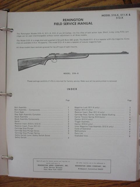 Remington 510 511 512 ORIGINAL Service Manual - Picture 1