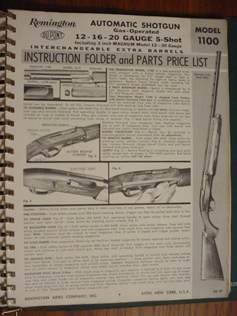 Remington 1100 ORIGINAL Instruction manual shotgun