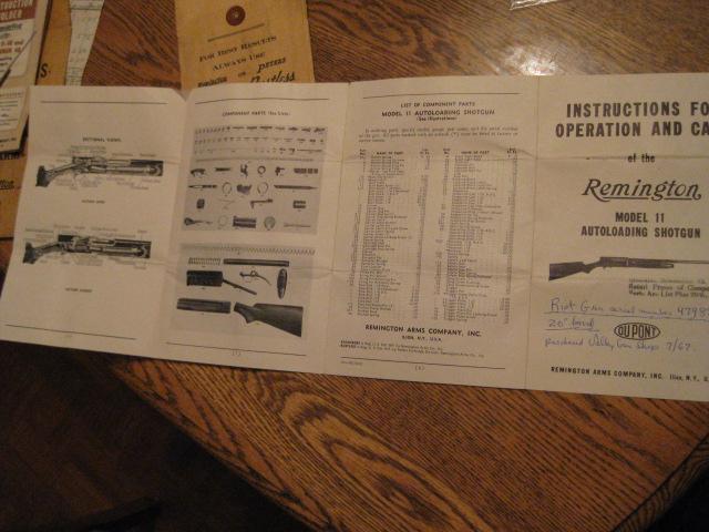 Remington Model 11 Instruction Manual Original For Sale at GunAuction ...