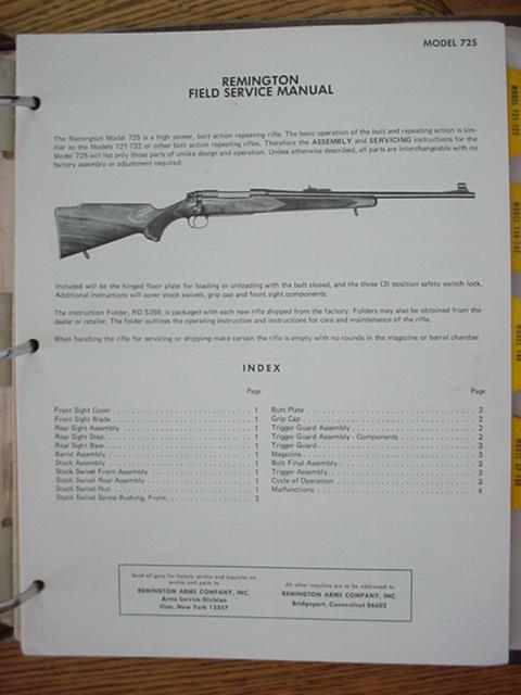 Remington 721 722 & 725 ORIGINAL Service Manual