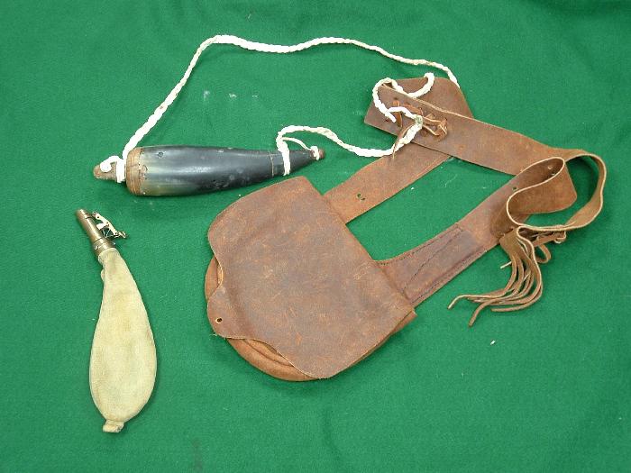 Black Powder Bag. Horn , And Shot Pouch For Sale at