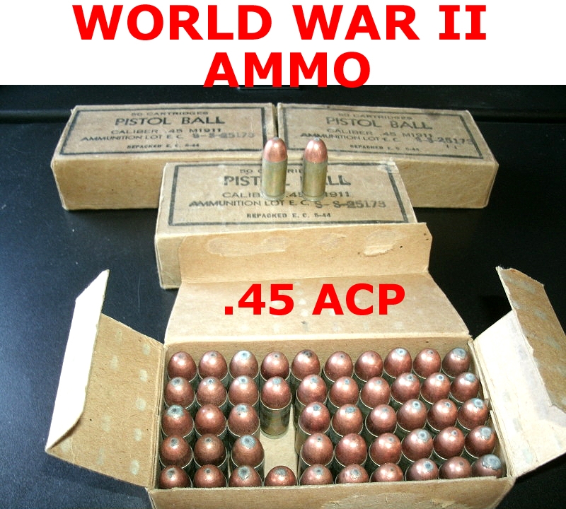 US Military WWII Original -IN-BOXES WWII .45ACP Ammo