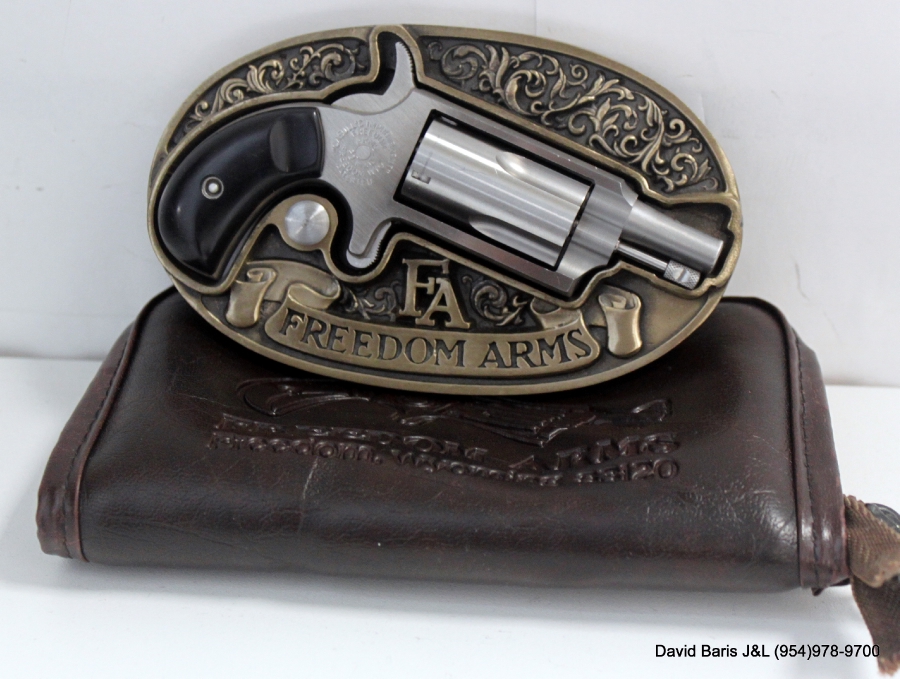 Freedom Arms 22 Mag. Derringer With Belt Buckle & Case For Sale at