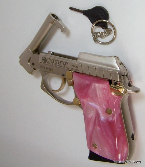 Taurus Pt-25 Nickel Finish Pink Pearl Grips For Sale at GunAuction.com ...