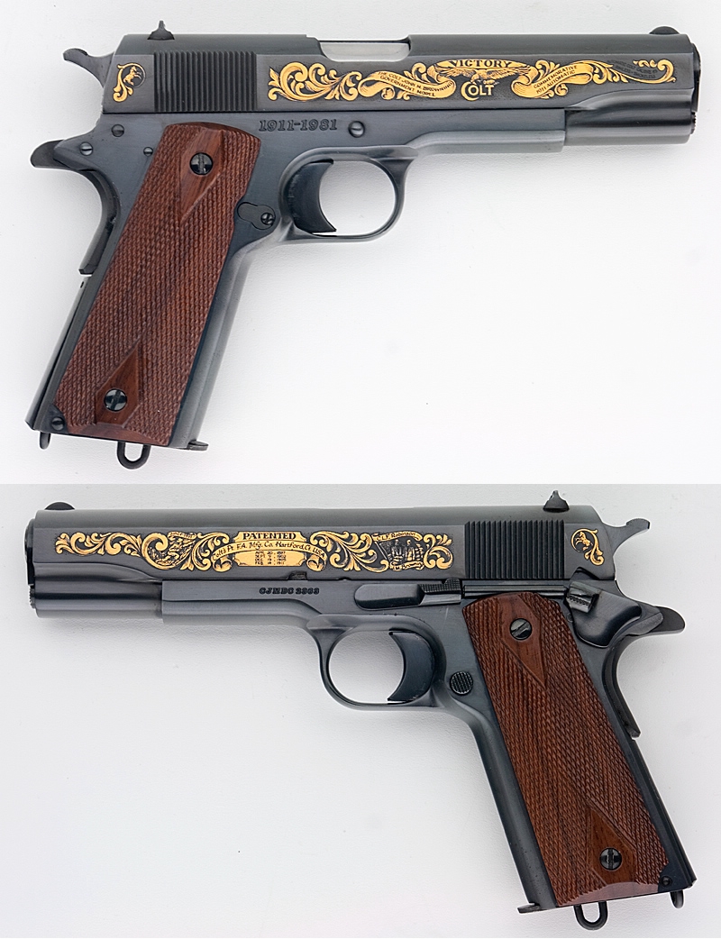 Colt John M Browning Victory 1911 Commemorative 45 Acp Pistol Wdisplay Case For Sale At 0058