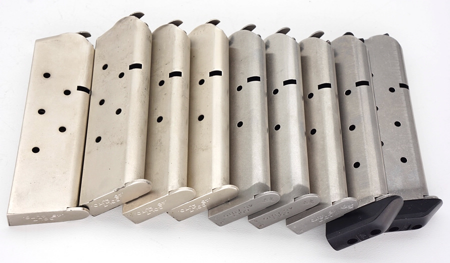 Colt 1911 Type Stainless 7Round .45 Acp Magazines Quantity Of 9 For