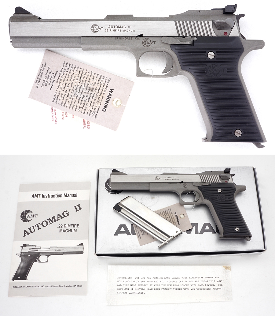 Amt Automag Ii 22 Magnum Full Size Semiauto Stainless Target Pistol Lnib For Sale At Gunauction 4769