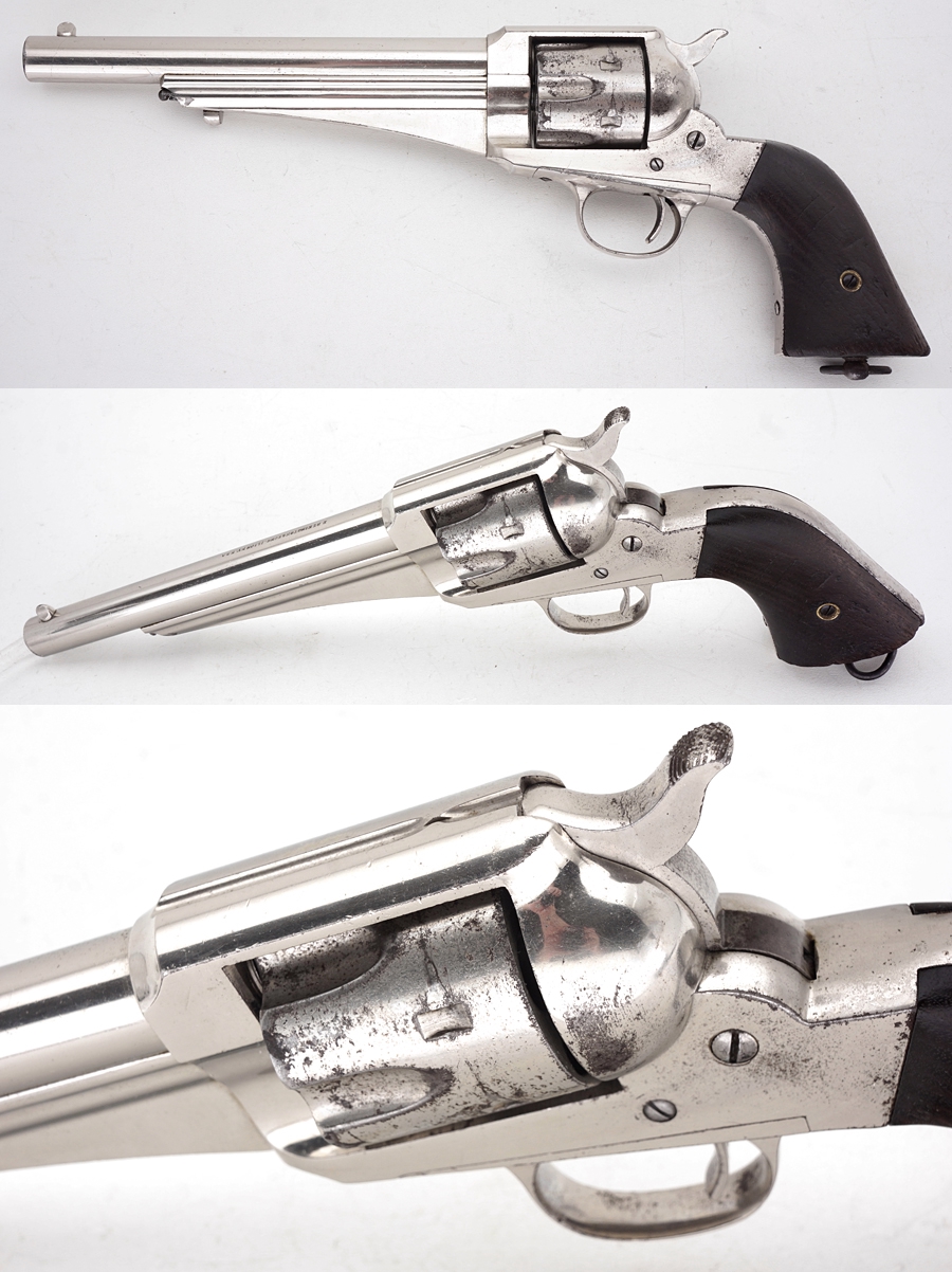 E. REMINGTON & SON NICKEL 1875 SINGLE ACTION ARMY REVOLVER MFG 1882 NO ...