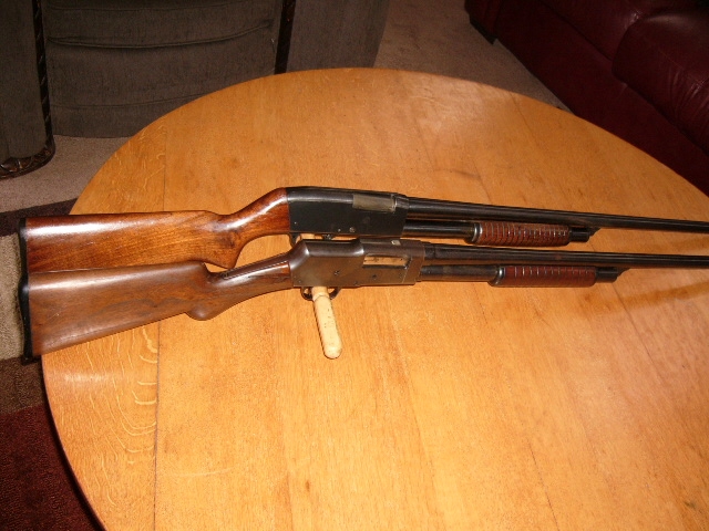 Stevens, J. Arms Co. 2 For 4 Two Stevens 520/820 Pump Shotguns For Sale ...