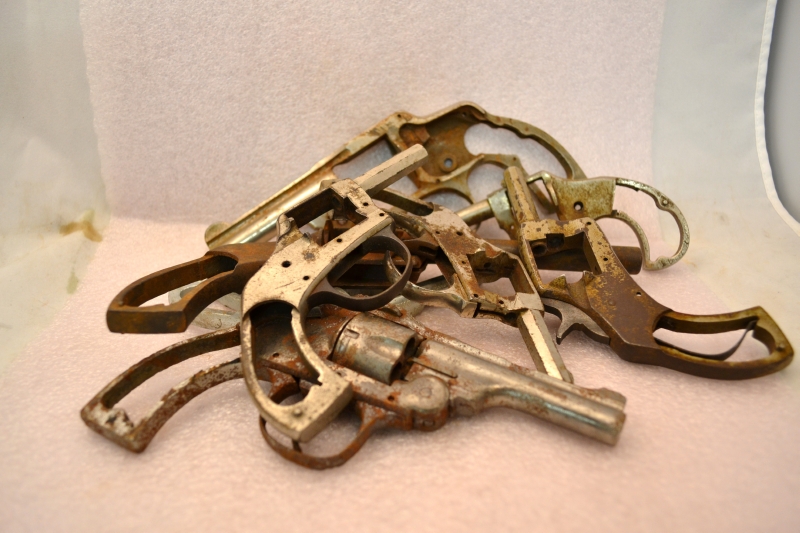 F&W, Iver Johnson, H&R 8 Antique Revolver Frames, Barrels, Etc, No Ffl