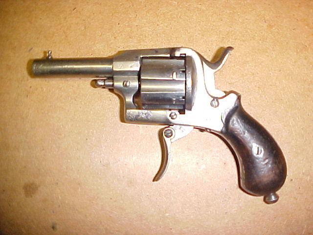 BELGIAN 7 mm, 6 shot, pin fire folding trigger revolver, For Sale at ...