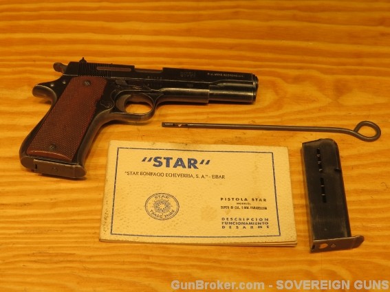 Star Model Super B 9mm Sa 1911 Style Super-B Eibar 9mm Luger For Sale ...