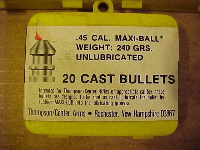 100 Rds T C 45 Cal Maxi-ball Bullets 240 Gr Nos For Sale At Gunauction 