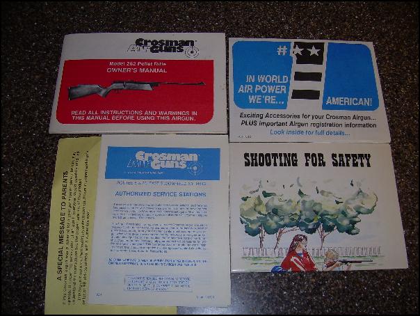 CROSMAN 262 PELLET RIFLE OWNERS MANUAL (N.O.S. )