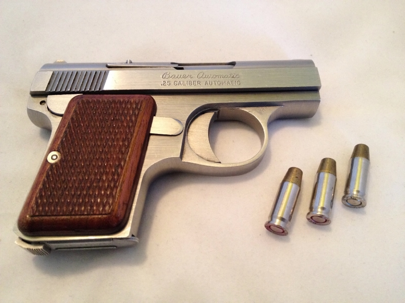 Bauer 25 Acp. Wood Grips Bauer Firearms Co. 25cal Wood Grips Stainless ...