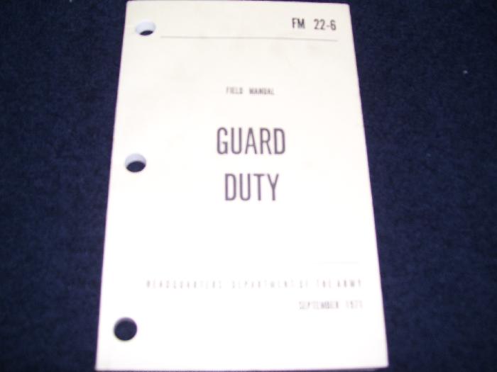 Fm 226 Guard Duty 1971 Field Manual For Sale at 7898879