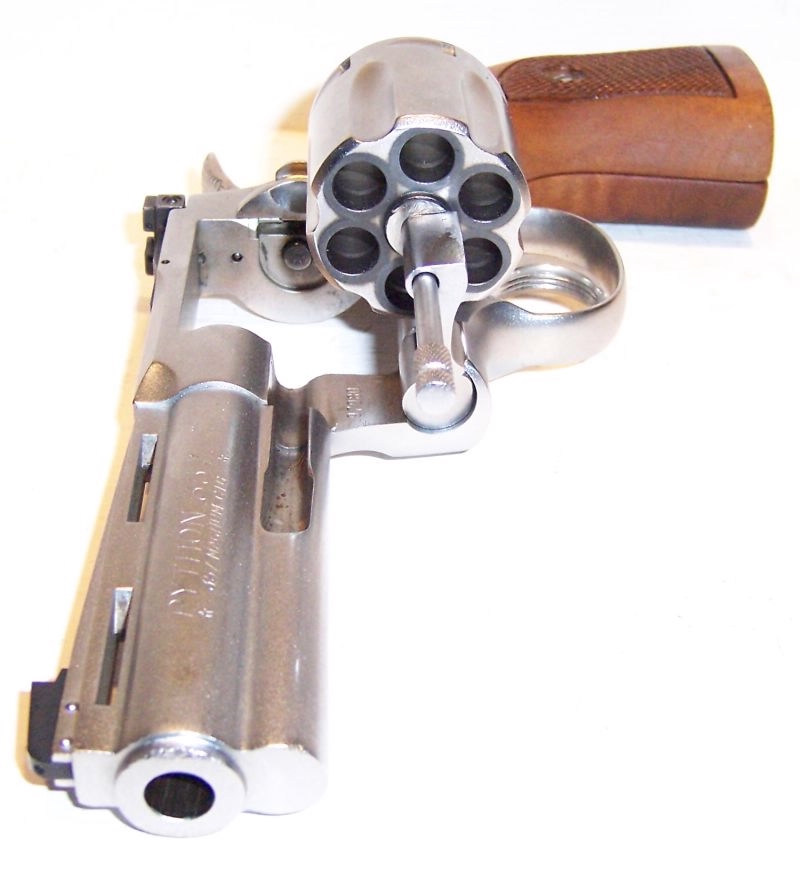 Colt Python 4 Inch 357 Nickel Refinished 1969 For Sale at GunAuction ...