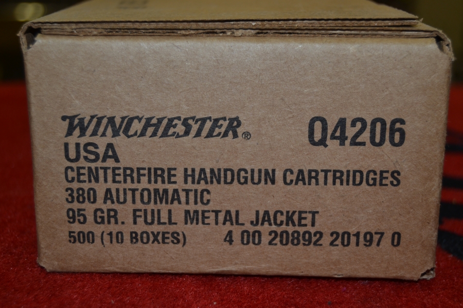 Winchester 500rds 380auto 95gr Fmj Q4206 Free Ship For Sale at