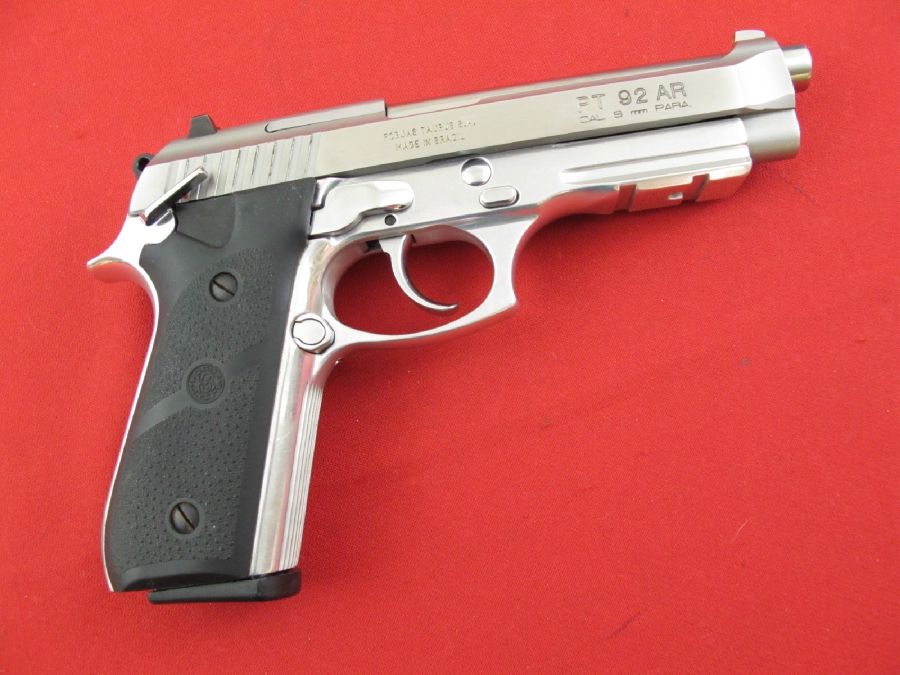 Taurus Model Pt92 Ar 9mm 5in Stainless, W/Rail, No Reserve 9mm Luger ...