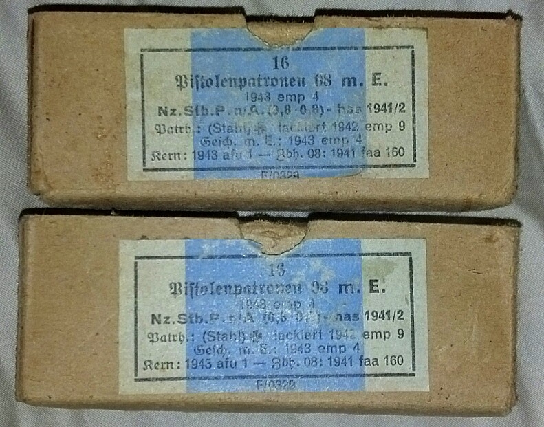 ww2 9mm ammo box wiring diagrams \u20222 x 1943 wwii 9mm nazi pistol p 08 luger ammo for sale at gunauction rh