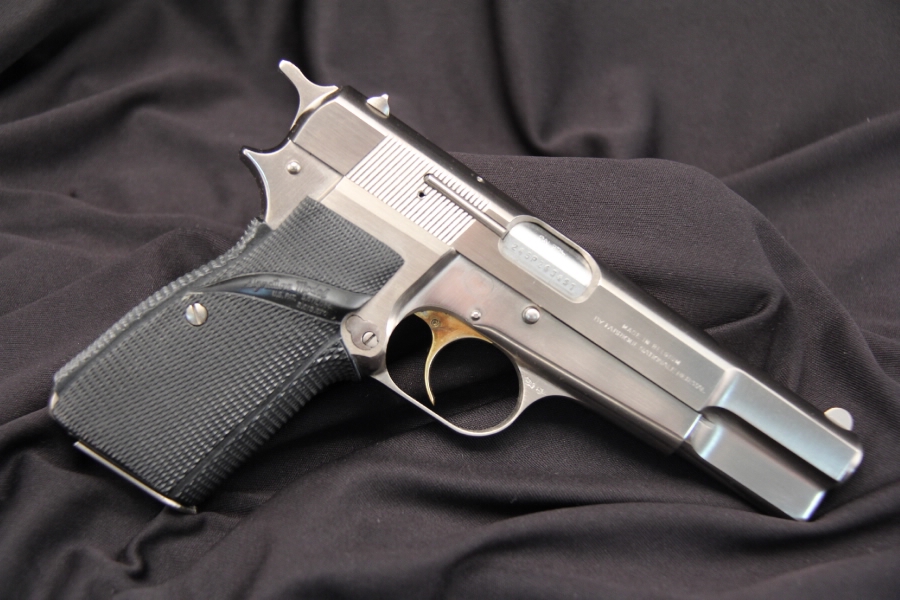 Rare Belgian Browning Hi-power Nickel Silver Chrome 9mm Semi-auto 