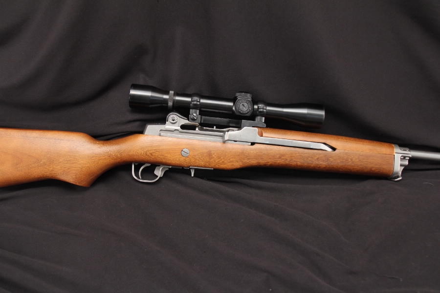 Ruger Mini 14 Stainless 223 Rem Semi Auto Rifle W Muzzle Break And Scope For Sale At Gunauction