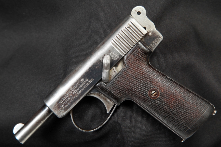 Webley & Scott Model 1908 Self-Loading Semi Automatic Pistol, MFD 1909 ...