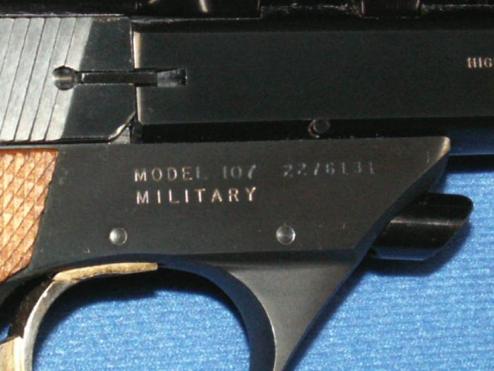 High standard victor model 107 military 22 lr pistol extra bbl for