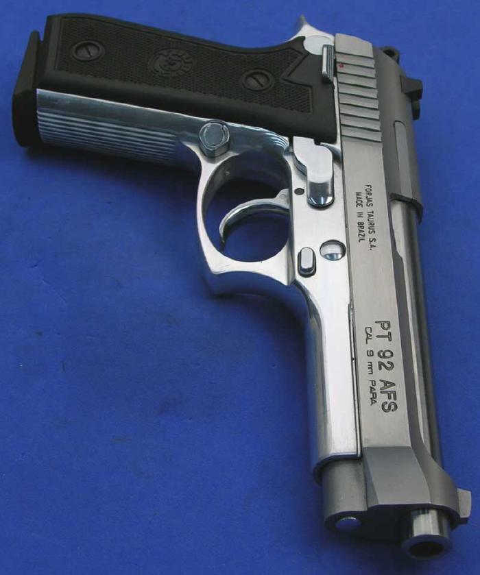 Taurus model pt 92 afs 9mm semi auto pistol stainless for sale at