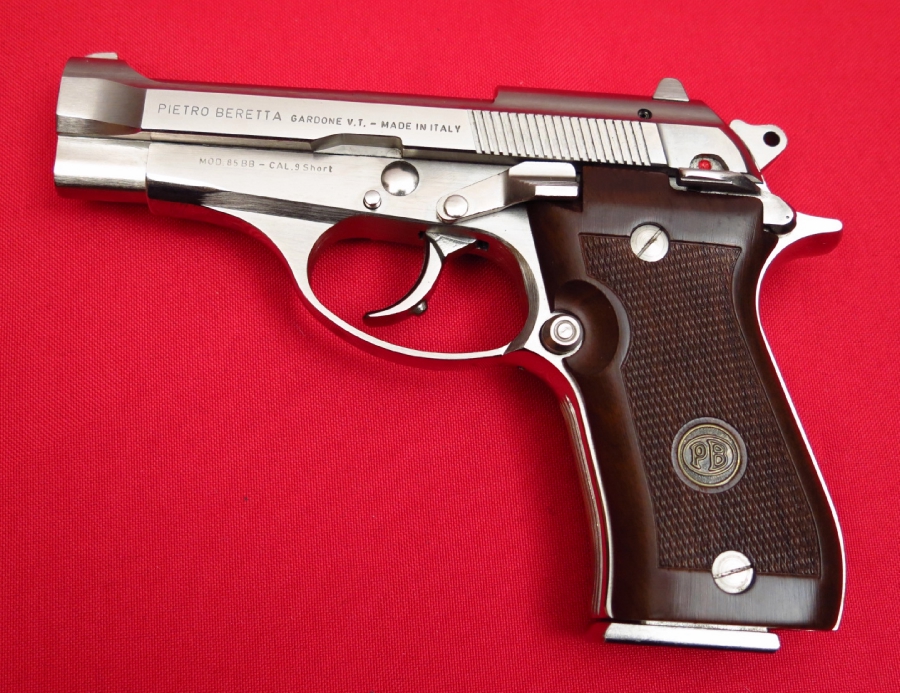 Beretta Model 85bb Cheetah .380 Nickel W/ Wood Grips...Made In Italy ...