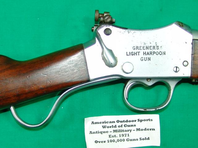 Sold at Auction: WW GREENER MARTINI ACTION LIGHT HARPOON GUN.